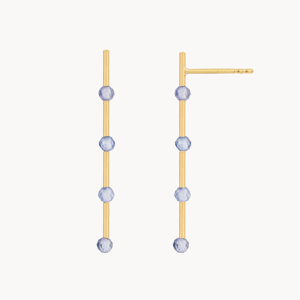 Pendientes Oro 18kt con circonitas azules Alba