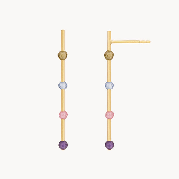 Pendientes Oro 18kt con circonitas de color Alba