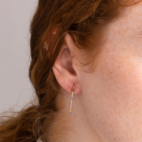 Pendientes Oro 18kt con circonitas color Alba