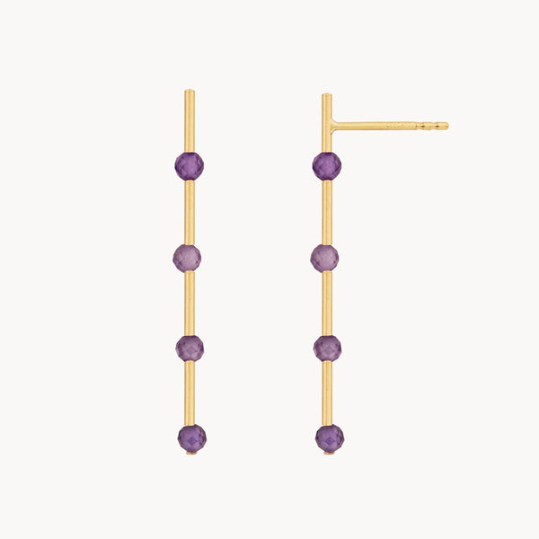 Pendientes Oro 18kt con circonitas moradas Alba