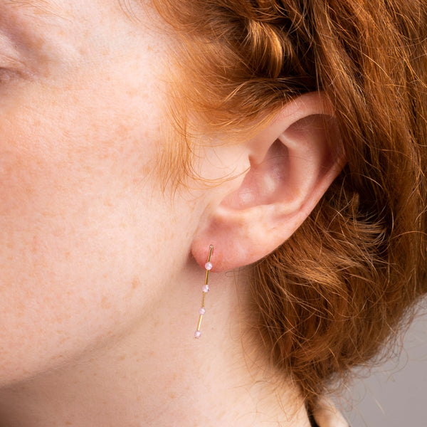 Pendientes Oro 18k ktcon circonitas rosas Alba