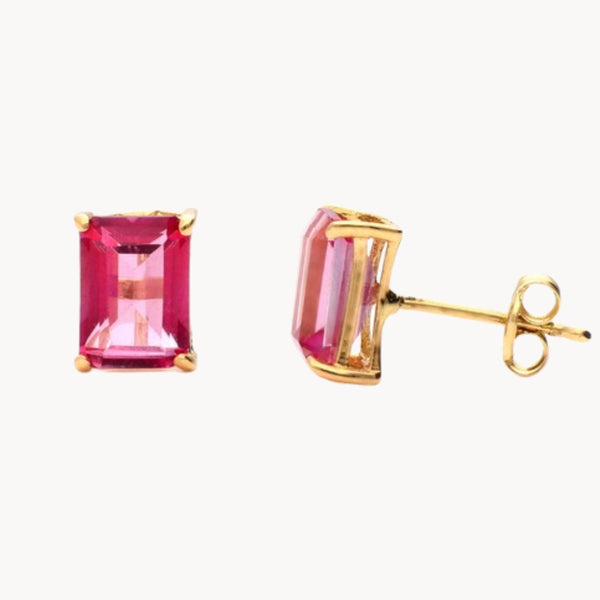 Pendientes Oro 18kt con topacio rosa Elia