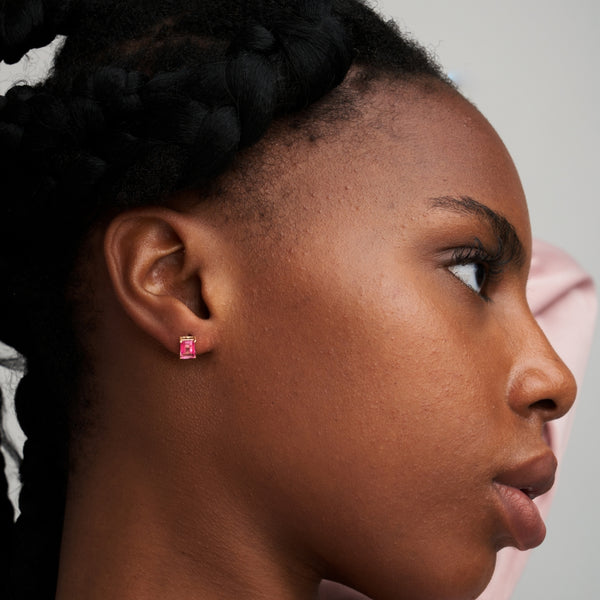 Pendientes Oro 18 kilates topacio rosa Elia