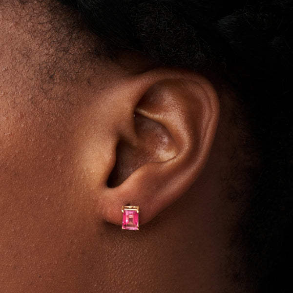 Pendientes Oro 18kt topacio rosa Elia