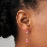 Pendientes Oro 18kt con topacios rosas y circonitas Ilona