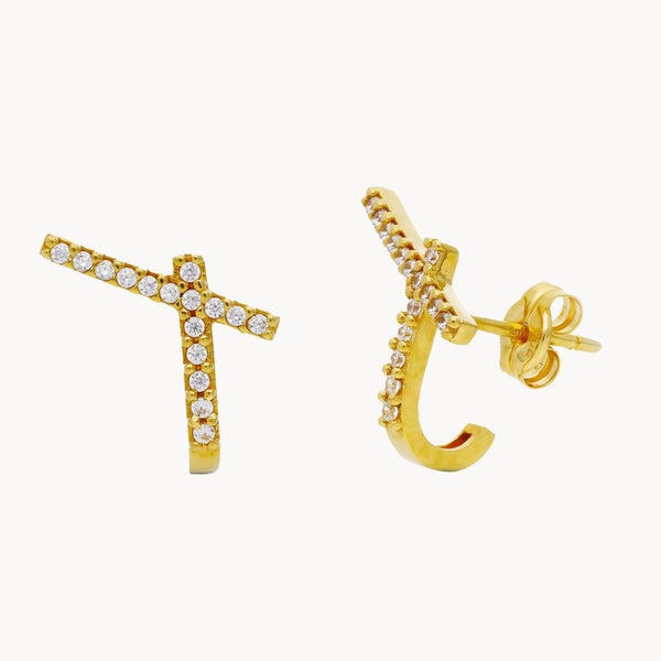 Pendientes Oro 18kt tramos con circonitas Amel