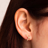 Pendientes Oro 18 kilates tramos con circonitas Amel