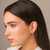 Pendientes Oro blanco 18kt diamante creado chaton 0.05 quilates Asya