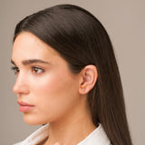 Pendientes Oro blanco 18kt diamante chaton 0.09 quilates Asya