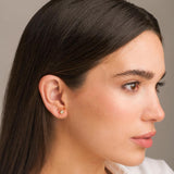 Pendientes Oro blanco 18kt diamante chaton 0.19 quilates Asya