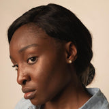 Pendientes Oro blanco 18k diamante creado chaton 0.40 quilates Asya