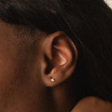 Pendientes Oro blanco 18kt diamante garras 0.07 quilates Michelle