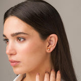 Pendientes Oro blanco 18kt con diamante con garras 0.40 quilates Michelle