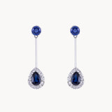 Pendientes Oro blanco 18kt zafiros y diamantes Andrea