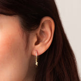 Pendientes largos Oro 18 kilates serpiente con circonitas Casandra