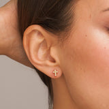 Piercing Oro 18 kilates cruz diamantes Meg