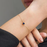 Pulsera Oro 18 kt circonita azul Eos