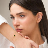 Pulsera Oro 18 kilates circonita verde Eos 1