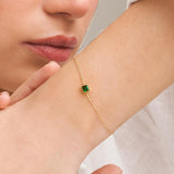Pulsera Oro 18 kt circonita verde Eos
