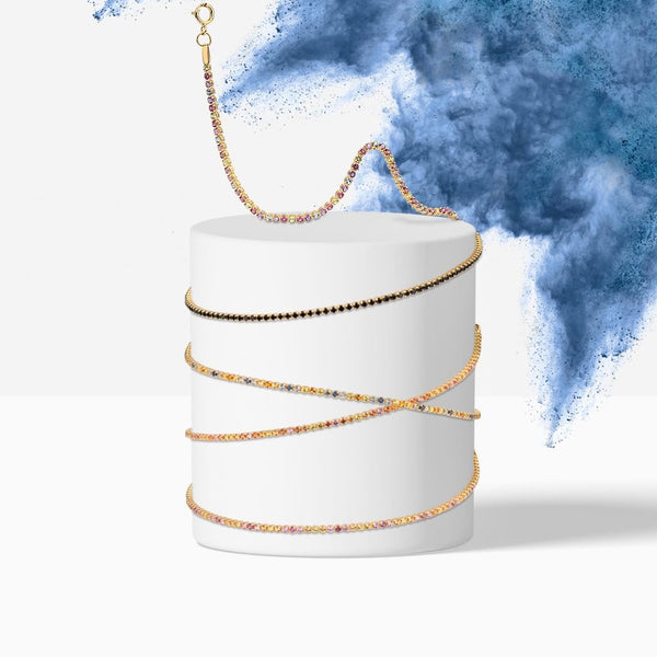 Pulseras Oro 18 kilates riviere piedras naturales Bibiana