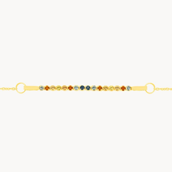 Pulsera Oro 18 kt con citrinos y zafiros fantasía Gina