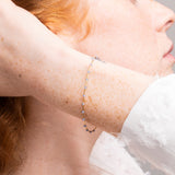 Pulsera Oro 18kt circonitas azules Alba