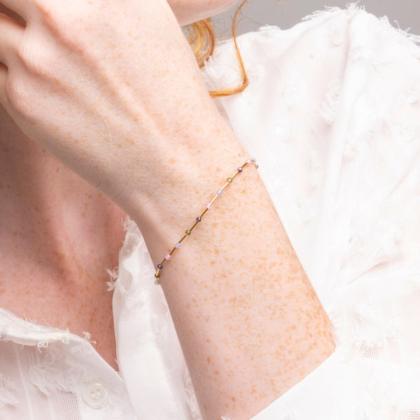 Pulsera Oro 18kt circonitas de color Alba