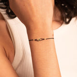 Pulsera Oro 18kt con macrame corazon bolas Barbara