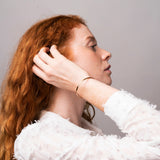 Pulsera Oro rosa 18 kilates media caña flexible Kaida