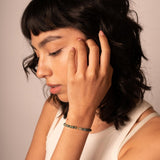 Pulsera elastica con bolas agata verde Rachel