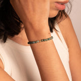 Pulsera elastica bolas agata verde Rachel