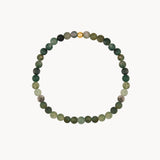 Pulsera elastica bolas de agata verde Rachel