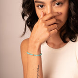 Pulsera elastica con bolas de howlita azul Rachel