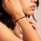 Pulsera elastica con bolas de lapislazuli Rachel