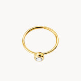 NOSE PIERCING RING WITH HELMINE ZIRCONIA