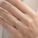 Solitaire Chaton Ring with 0.10 Carat Diamond Jodene