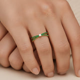 JAIDA EMERALD AND DIAMOND RING