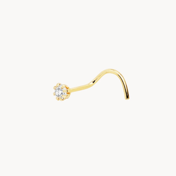 NOSE PIERCING WITH CUBIC ZIRCONIA IN CLAWS NAIMA