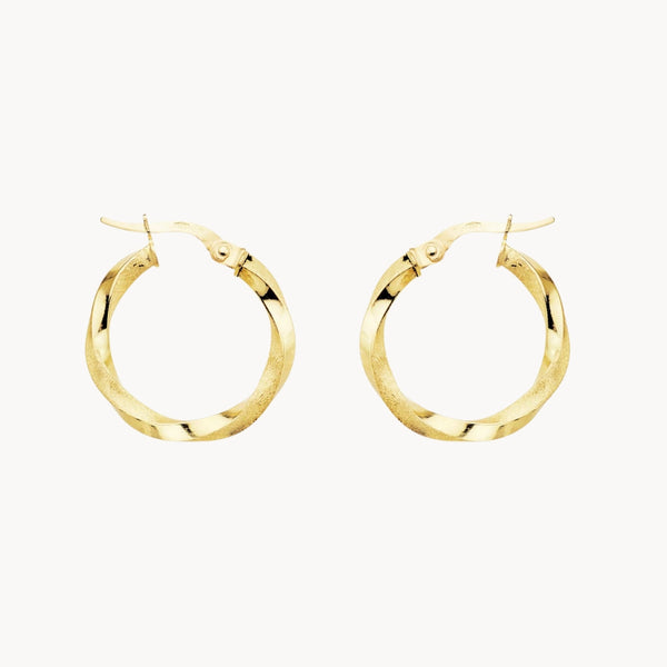 HOOP EARRINGS BRAIDED SHAPE CURLY EFFECT 20MM