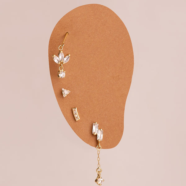 EAR PIERCING LEAF AND ZIRCONIA VASANTA III