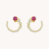 PENDIENTES CIRCULO TOPACIO ROSA Y CIRCONITAS