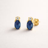 BRINCOS DE SAFIRA E DIAMANTES FENNA