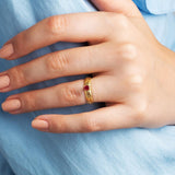 anillo oro 18 kilates rubi giuliana