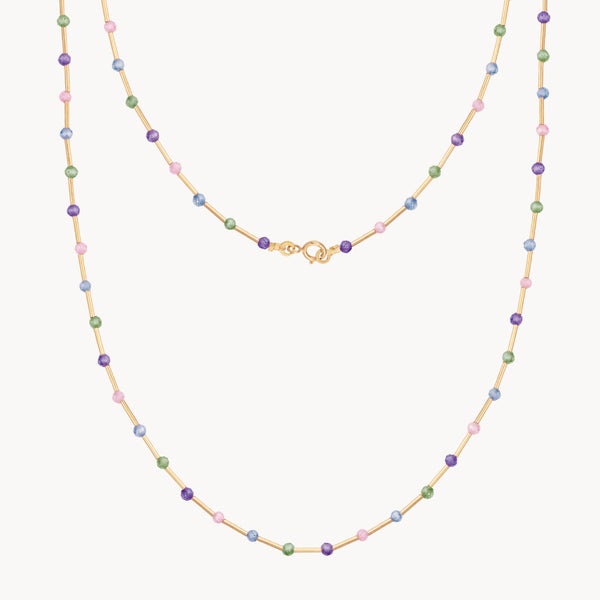 collar oro 18kt con circonitas de color Alba