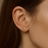 LEAF EARRINGS WITH DIAMONDS FINLEY