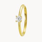 Solitaire ring four prongs with diamond 0.16 carats Gertie