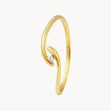 CROSSED SOLITAIRE RING WITH 0.020 CARAT DIAMOND HELENE