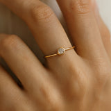 Solitaire Chaton Ring with 0.10 Carat Diamond Jodene