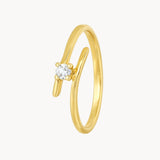 CROSSED SOLITAIRE RING WITH 0.10 CARAT DIAMOND NOLA