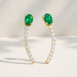 PENDIENTES ESMERALDA Y DIAMANTES VITTORIA